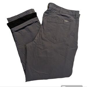 Eddie Bauer Tech Fleece Lined Pants 2 Way Stretch UPF 50+ Dark Smoke Gray 40x30